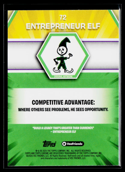 2026 Topps Chrome VeeFriends #72 Entrepreneur Elf Yellow Refractor