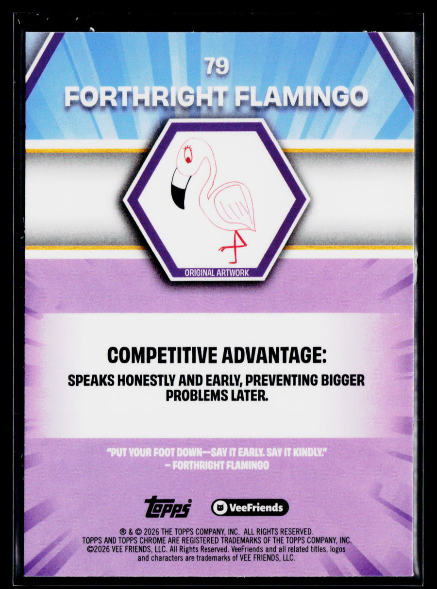 2026 Topps Chrome VeeFriends #79 Forthright Flamingo