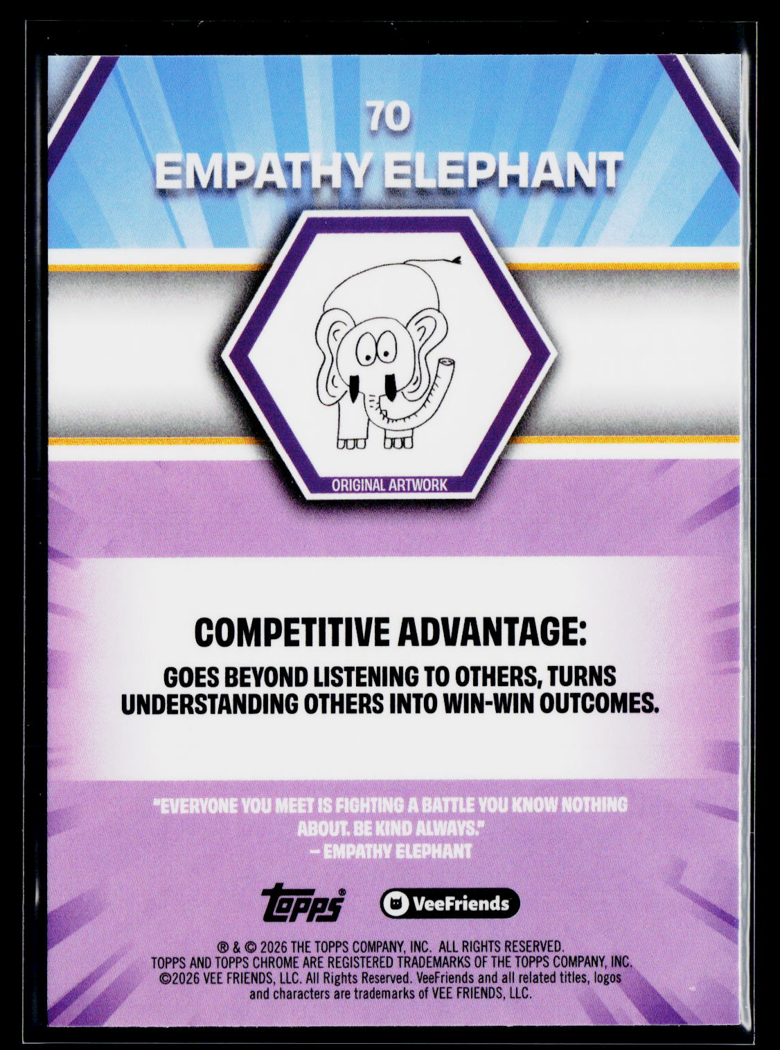2026 Topps Chrome VeeFriends #70 Empathy Elephant