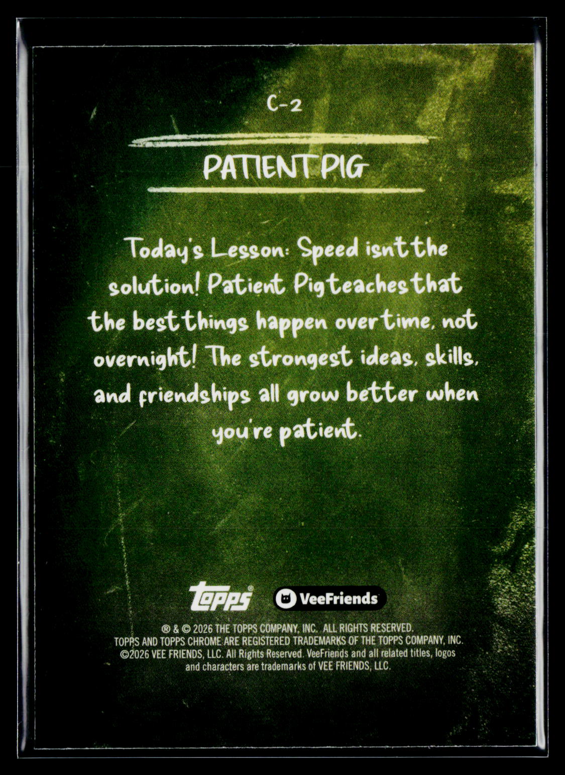 2026 Topps Chrome VeeFriends #C-2 Patient Pig Chalkboard
