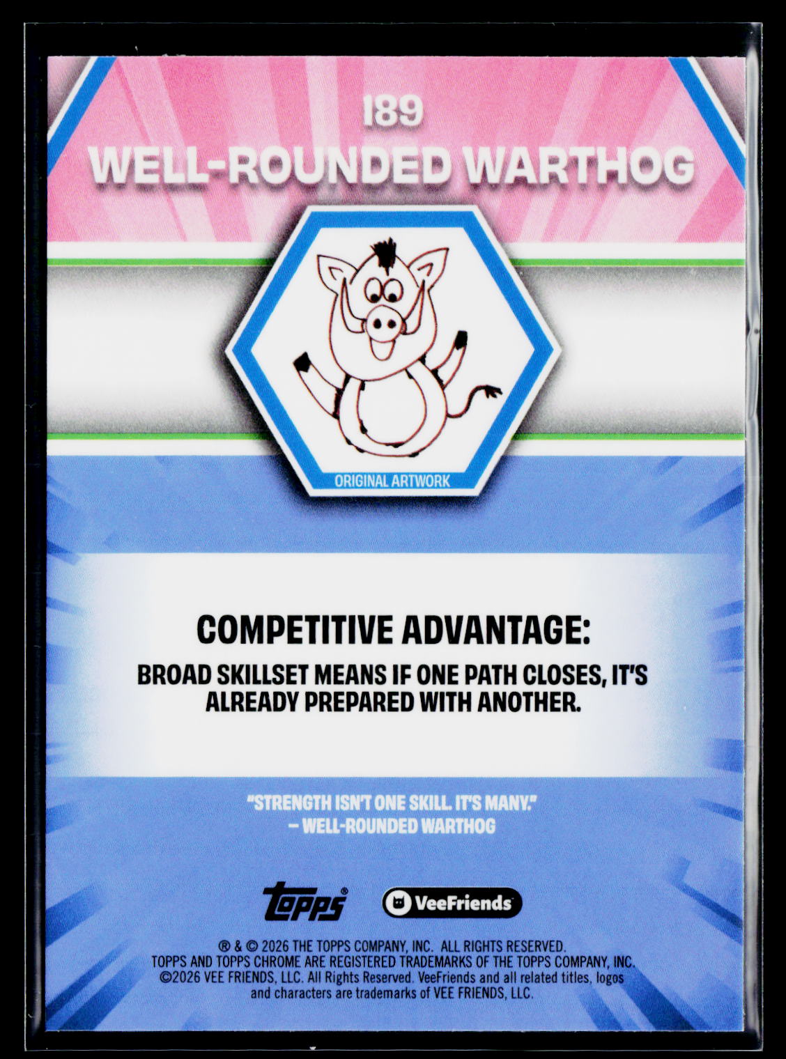 2026 Topps Chrome VeeFriends #189 Well-Rounded Warthog