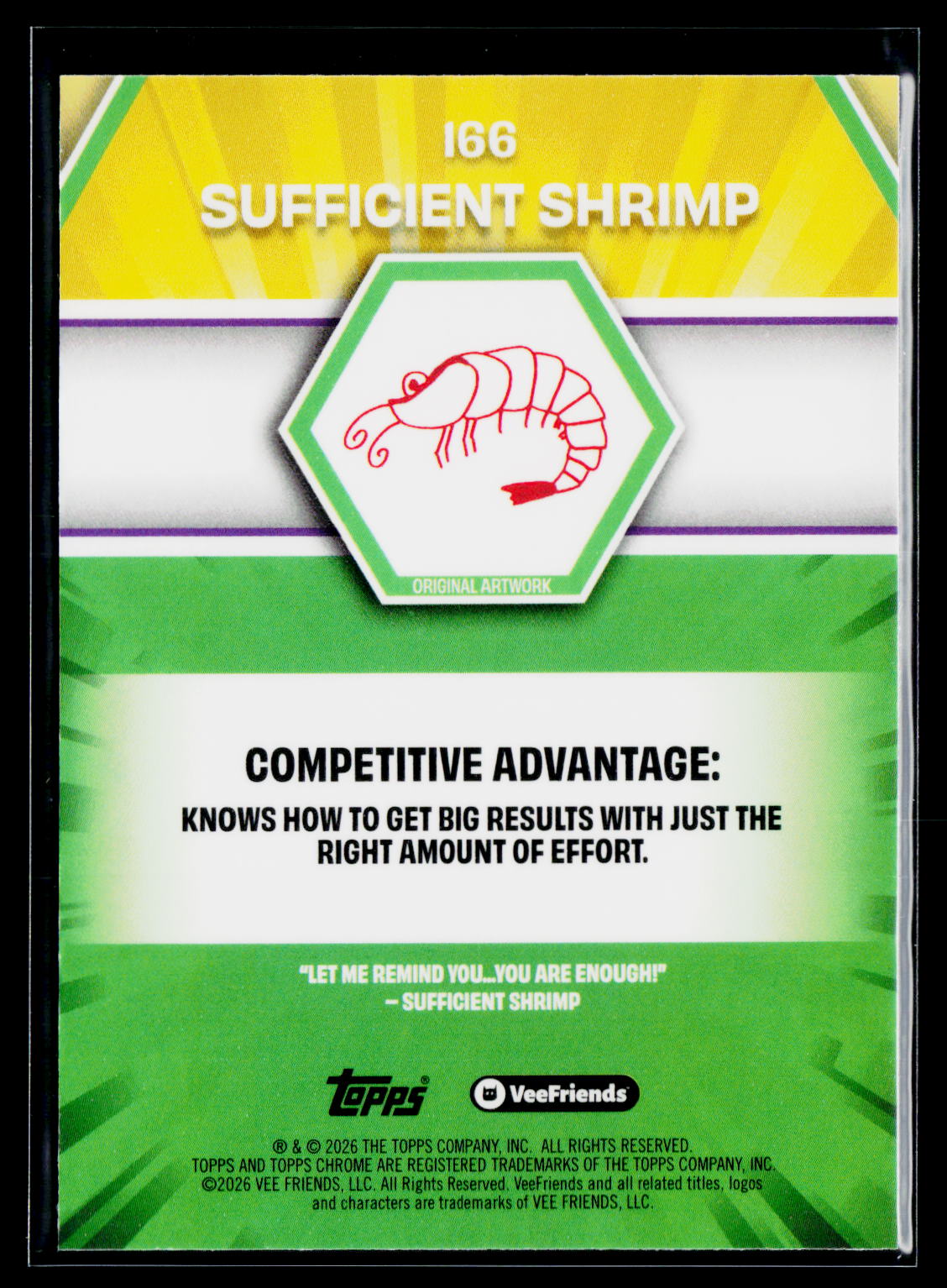 2026 Topps Chrome VeeFriends #166 Sufficient Shrimp Yellow Refractor