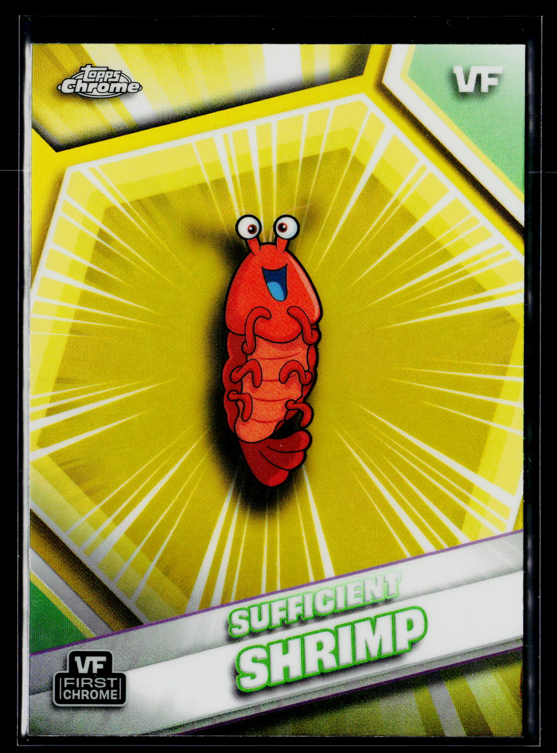 2026 Topps Chrome VeeFriends #166 Sufficient Shrimp Yellow Refractor