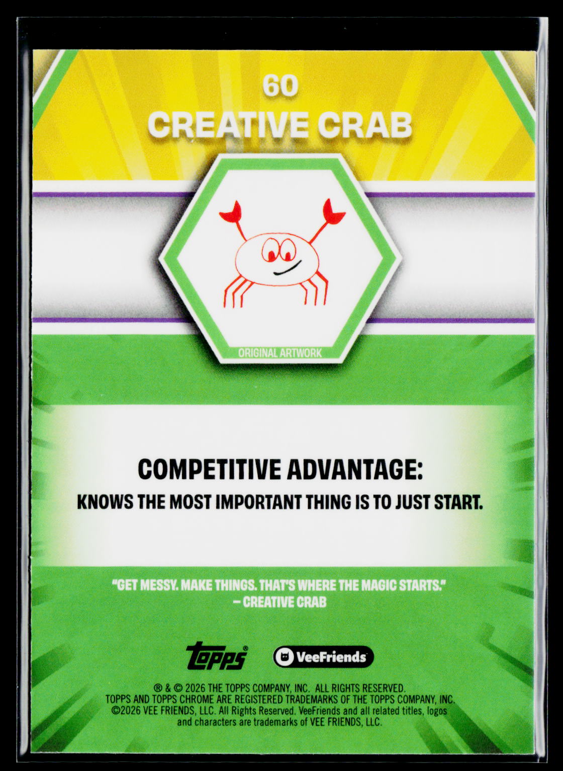 2026 Topps Chrome VeeFriends #60 Creative Crab Yellow Refractor