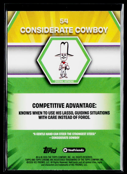 2026 Topps Chrome VeeFriends #54 Considerate Cowboy Yellow Refractor
