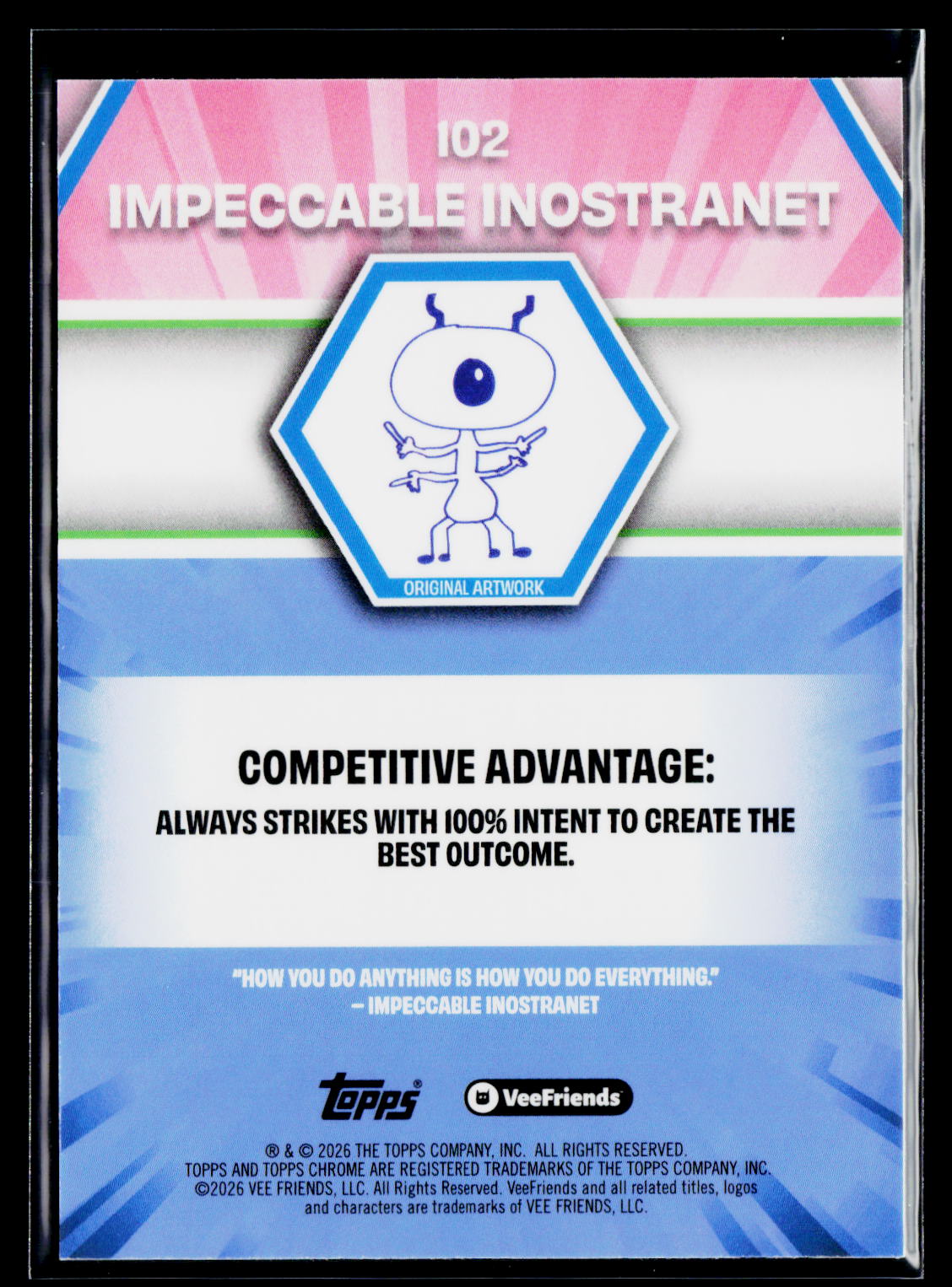 2026 Topps Chrome VeeFriends #102 Impeccable Inostranet Yellow Refractor