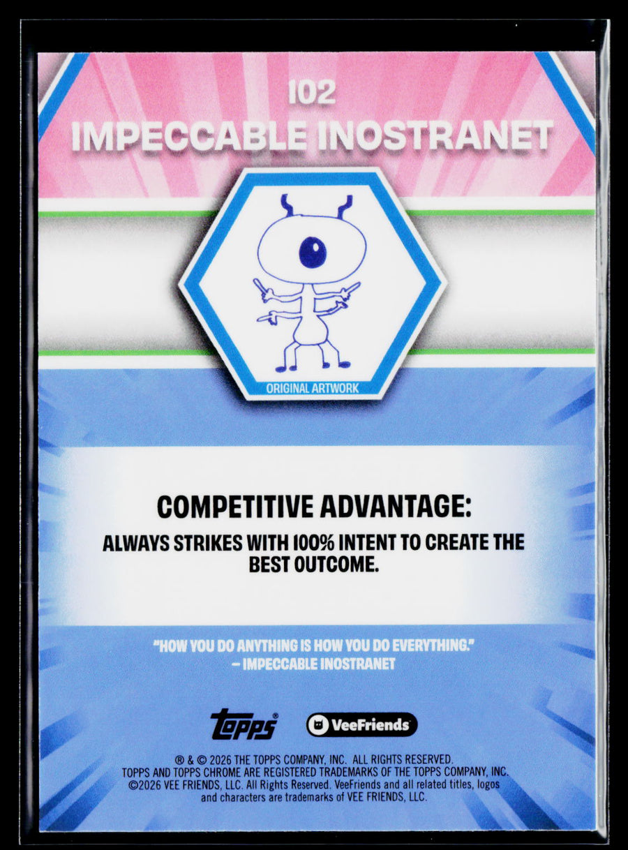 2026 Topps Chrome VeeFriends #102 Impeccable Inostranet Yellow Refractor