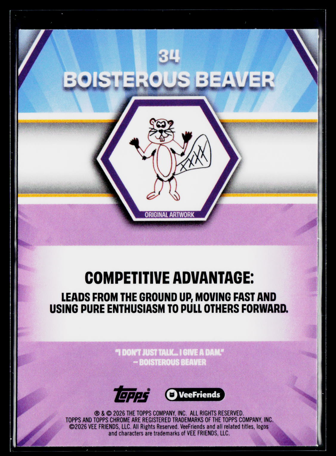 2026 Topps Chrome VeeFriends #34 Boisterous Beaver