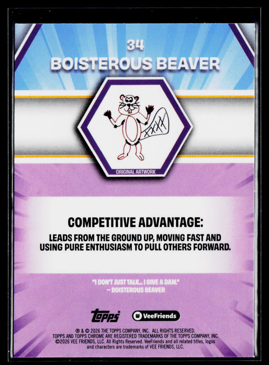 2026 Topps Chrome VeeFriends #34 Boisterous Beaver