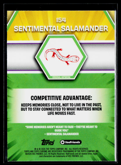 2026 Topps Chrome VeeFriends #154 Sentimental Salamander Yellow Refractor