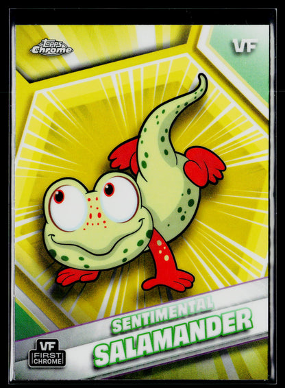 2026 Topps Chrome VeeFriends #154 Sentimental Salamander Yellow Refractor