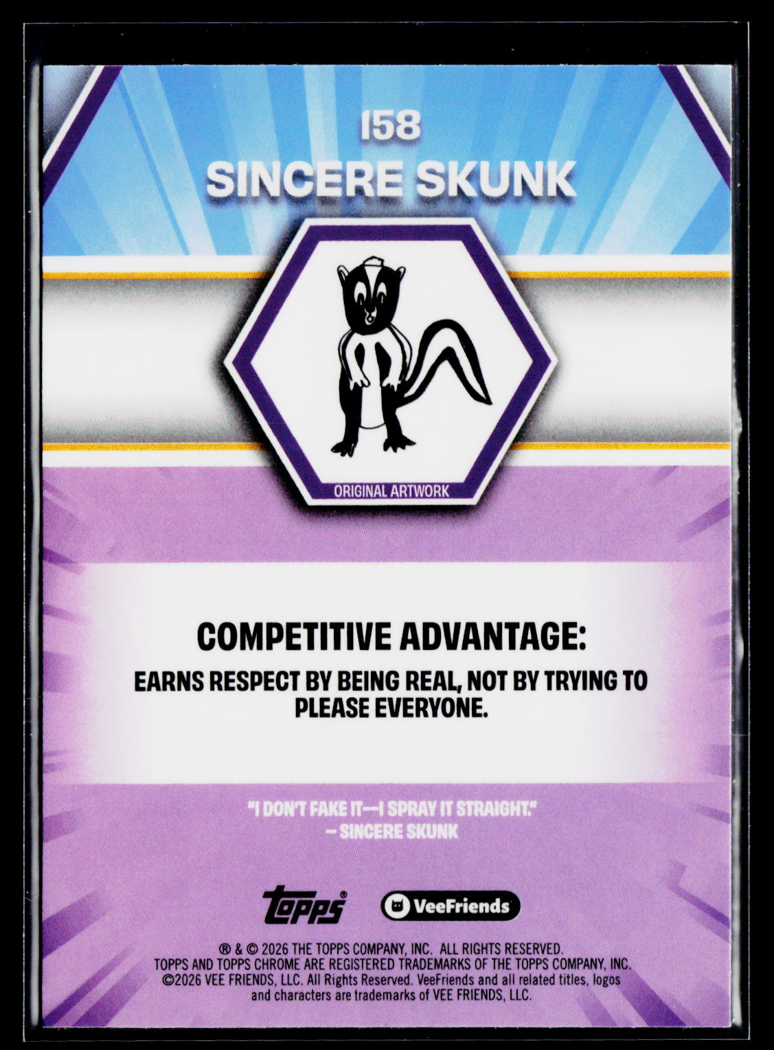 2026 Topps Chrome VeeFriends #158 Sincere Skunk