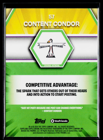 2026 Topps Chrome VeeFriends #57 Content Condor