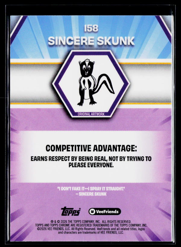 2026 Topps Chrome VeeFriends #158 Sincere Skunk Yellow Refractor