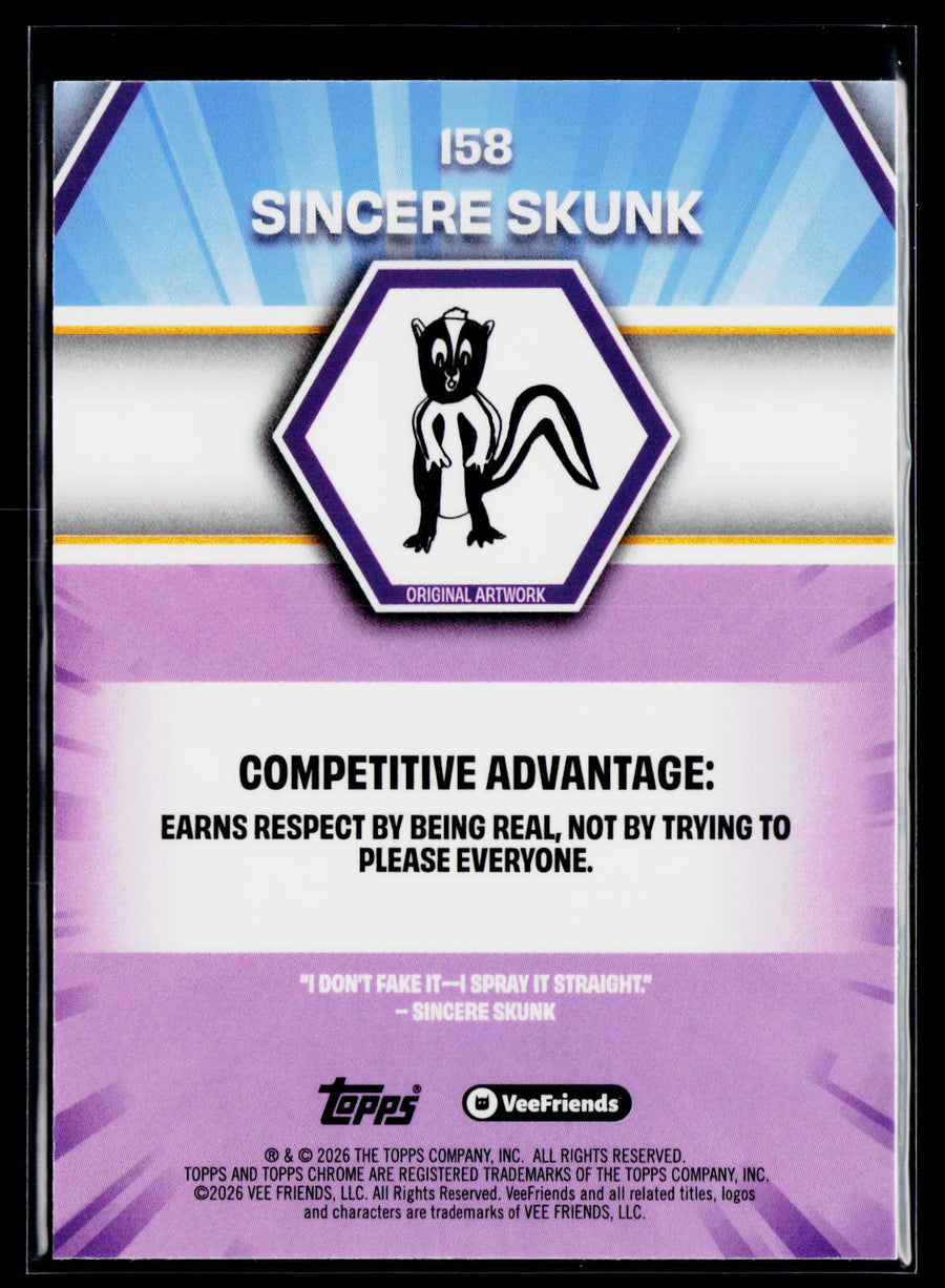 2026 Topps Chrome VeeFriends #158 Sincere Skunk Yellow Refractor