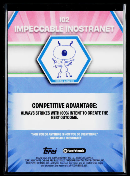 2026 Topps Chrome VeeFriends #102 Impeccable Inostranet Yellow Refractor