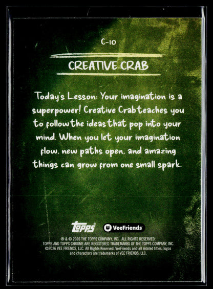 2026 Topps Chrome VeeFriends #C-10 Creative Crab Chalkboard