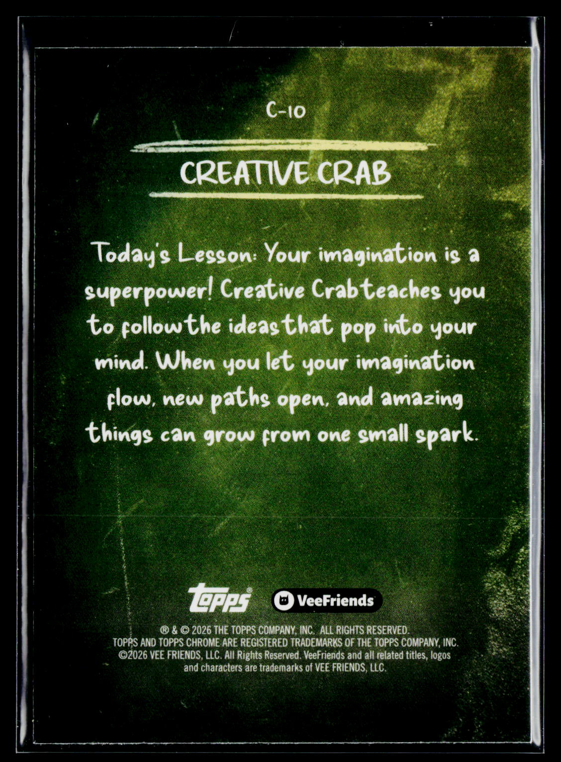 2026 Topps Chrome VeeFriends #C-10 Creative Crab Chalkboard