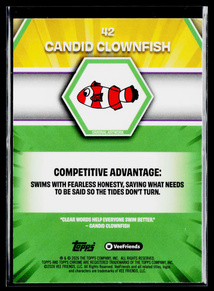 2026 Topps Chrome VeeFriends #42 Candid Clownfish Yellow Refractor