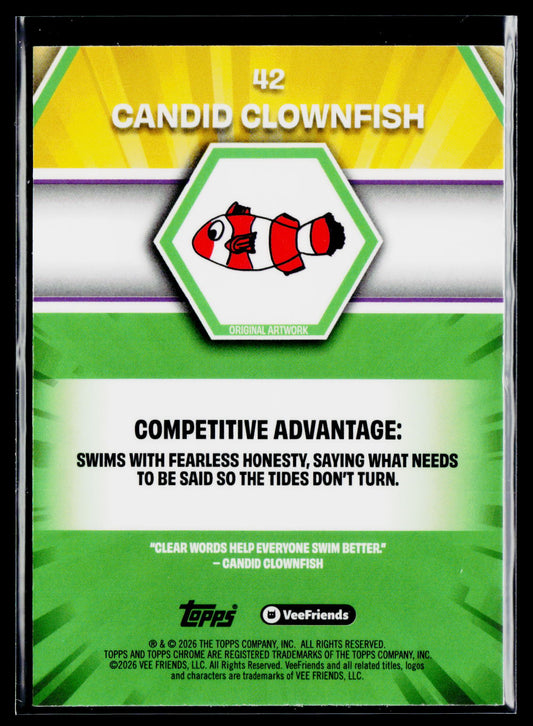 2026 Topps Chrome VeeFriends #42 Candid Clownfish Yellow Refractor