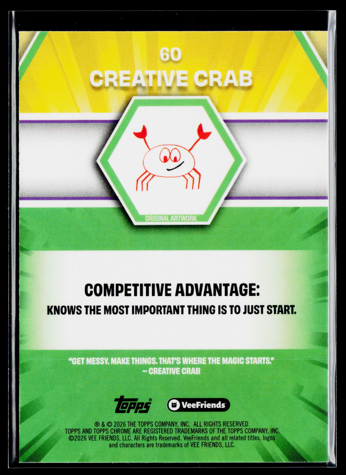 2026 Topps Chrome VeeFriends #60 Creative Crab Yellow Refractor