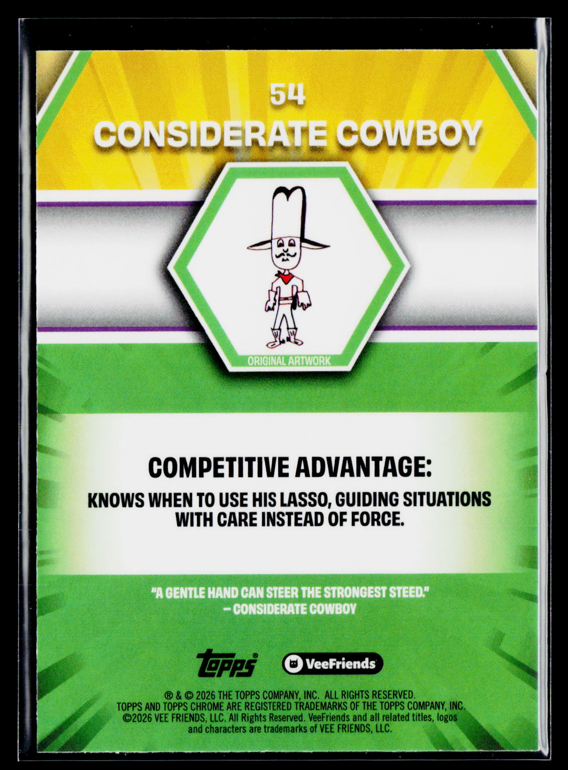 2026 Topps Chrome VeeFriends #54 Considerate Cowboy Yellow Refractor