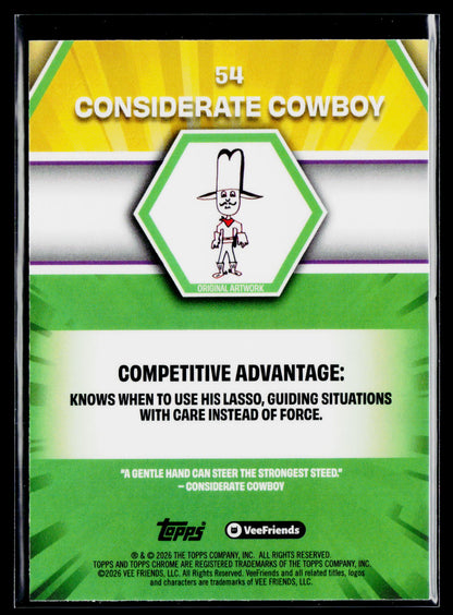 2026 Topps Chrome VeeFriends #54 Considerate Cowboy Yellow Refractor