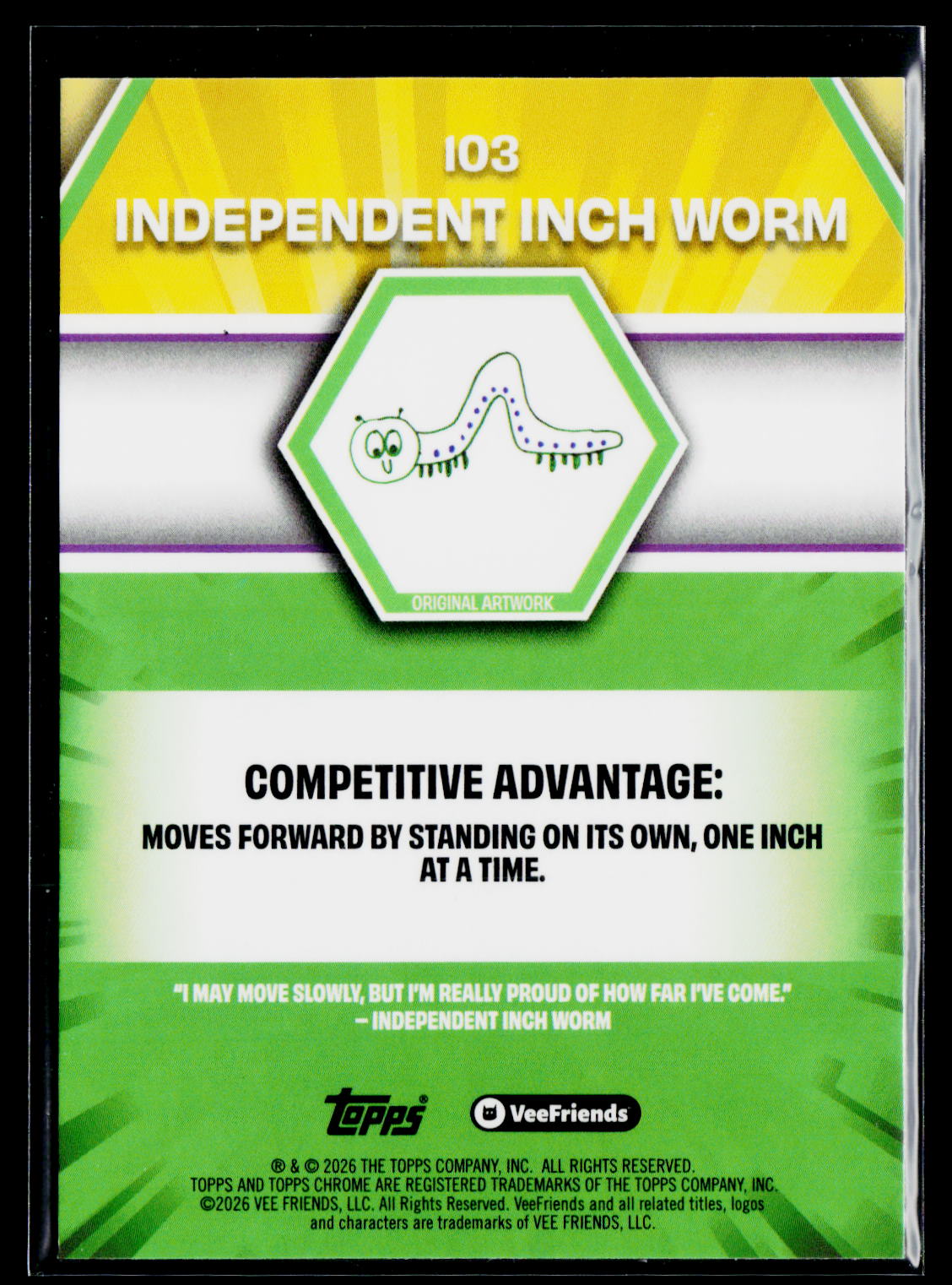 2026 Topps Chrome VeeFriends #103 Independent Inch Worm X-Fractor