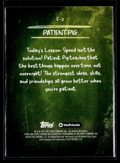 2026 Topps Chrome VeeFriends #C-2 Patient Pig Chalkboard