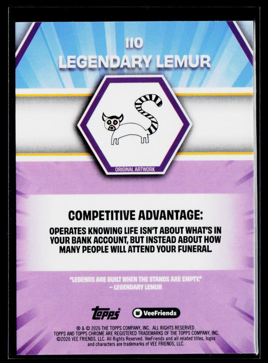 2026 Topps Chrome VeeFriends #110 Legendary Lemur X-Fractor