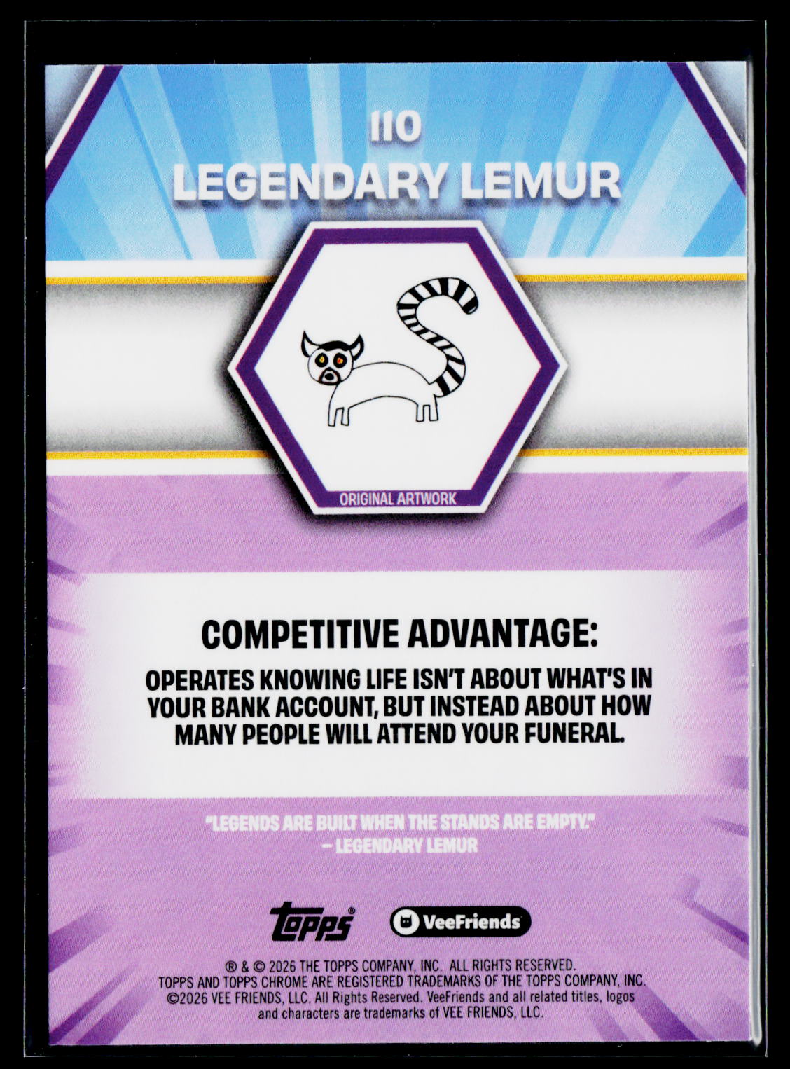 2026 Topps Chrome VeeFriends #110 Legendary Lemur X-Fractor