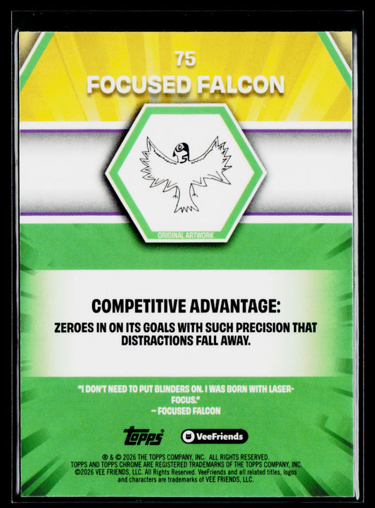 2026 Topps Chrome VeeFriends #75 Focused Falcon X-Fractor