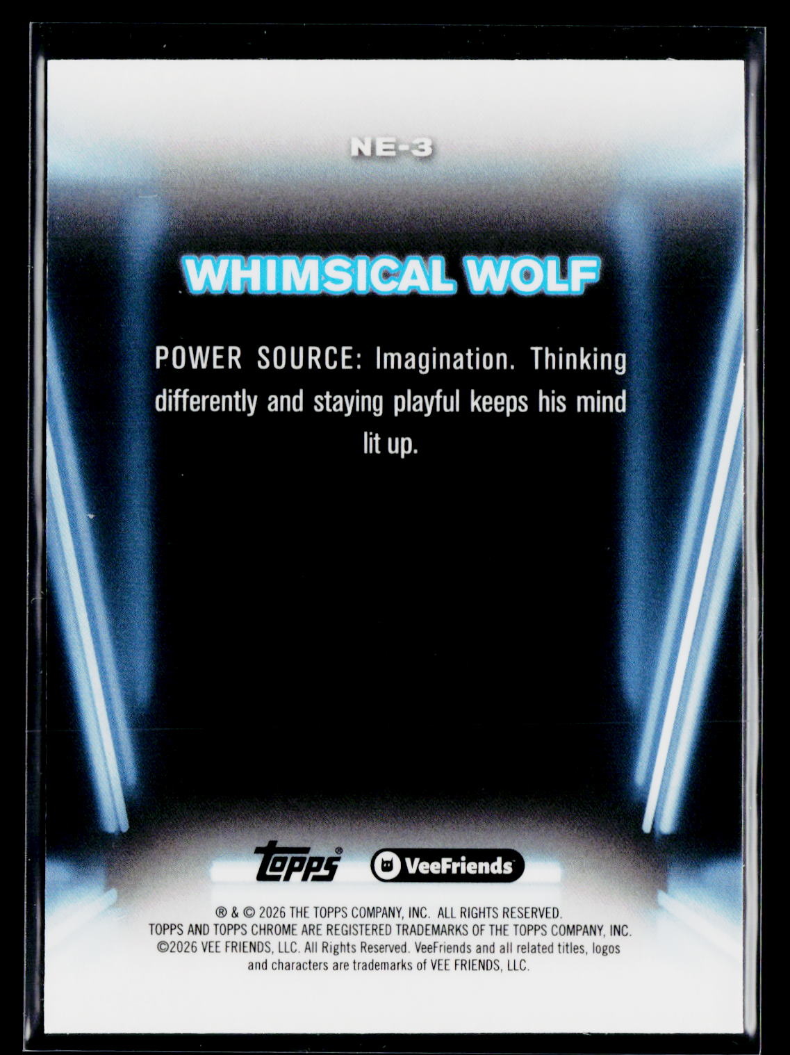 2026 Topps Chrome VeeFriends #NE-3 Whimsical Wolf Neon Lights