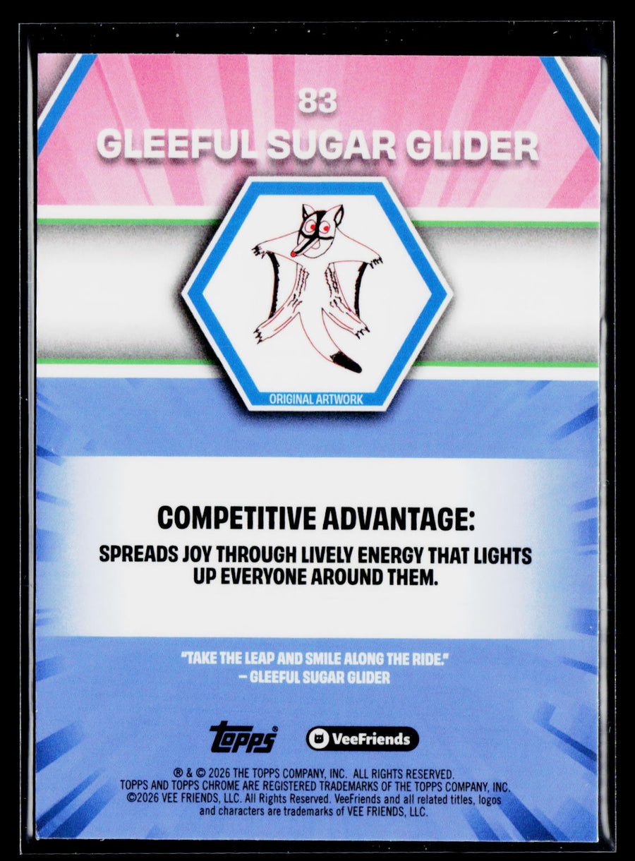 2026 Topps Chrome VeeFriends #83 Gleeful Sugar Glider X-Fractor