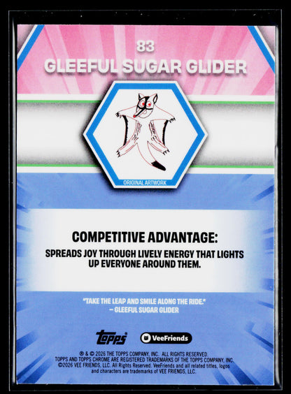 2026 Topps Chrome VeeFriends #83 Gleeful Sugar Glider X-Fractor