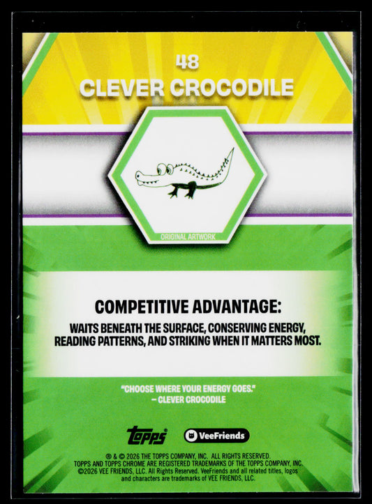 2026 Topps Chrome VeeFriends #48 Clever Crocodile X-Fractor