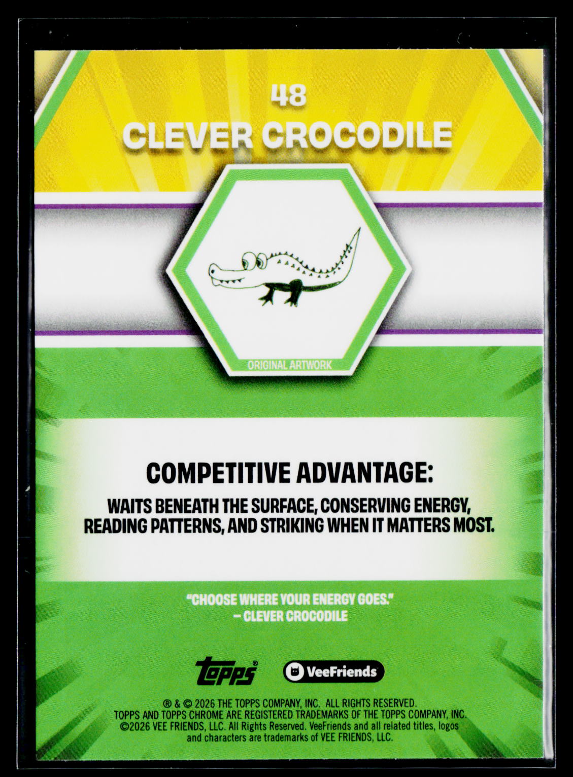 2026 Topps Chrome VeeFriends #48 Clever Crocodile X-Fractor