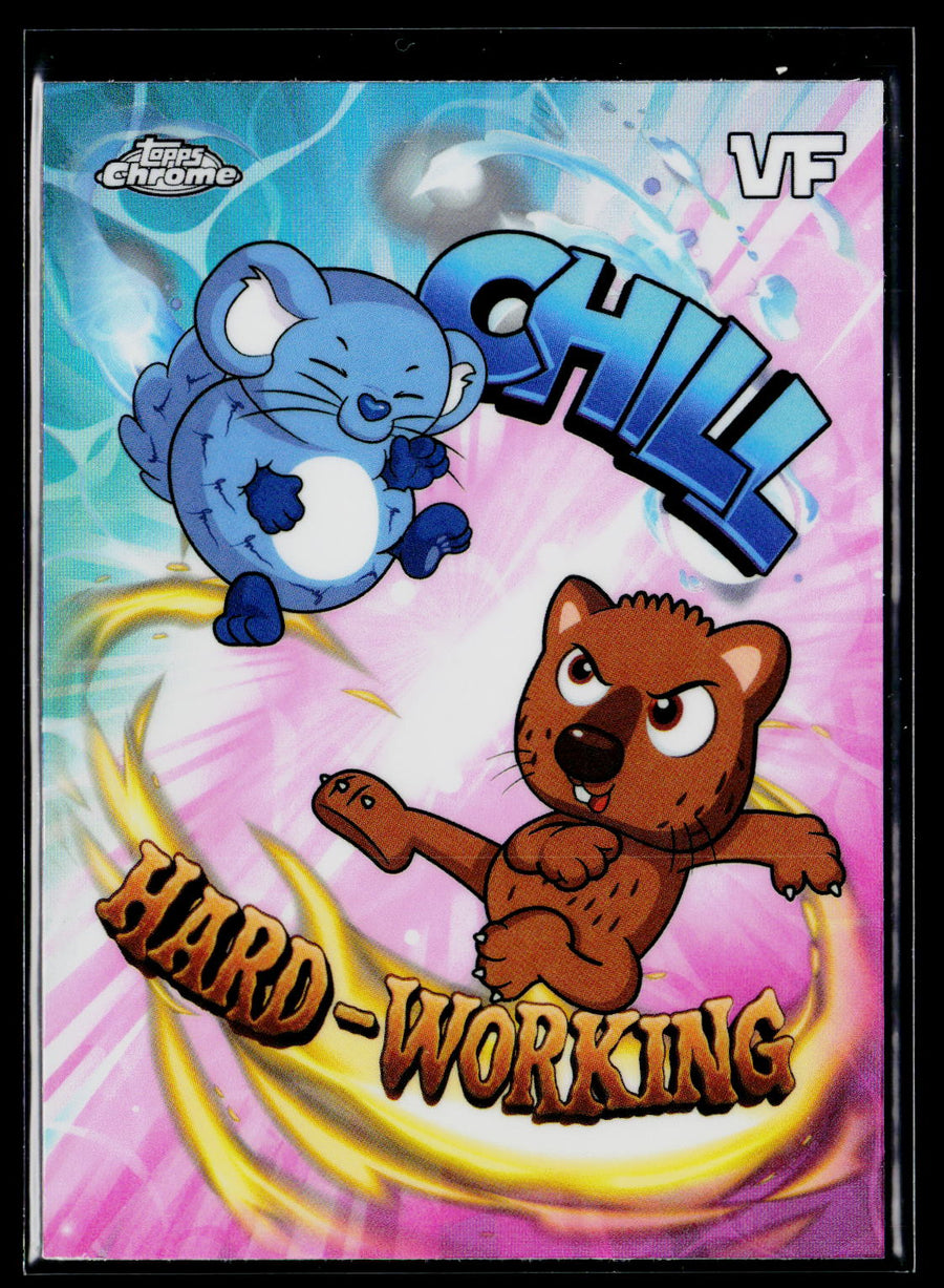 2026 Topps VeeFriends #BB-2 Chill Chinchilla Hard-Working Wombat Balance Battles