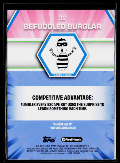 2026 Topps Chrome VeeFriends #32 Befuddled Burglar Blue Refractor /150