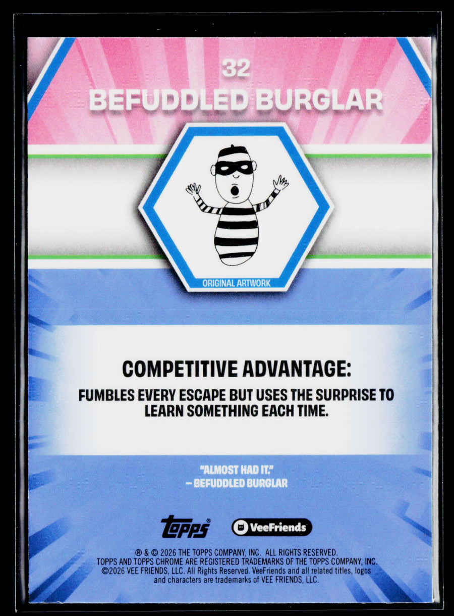 2026 Topps Chrome VeeFriends #32 Befuddled Burglar Blue Refractor /150