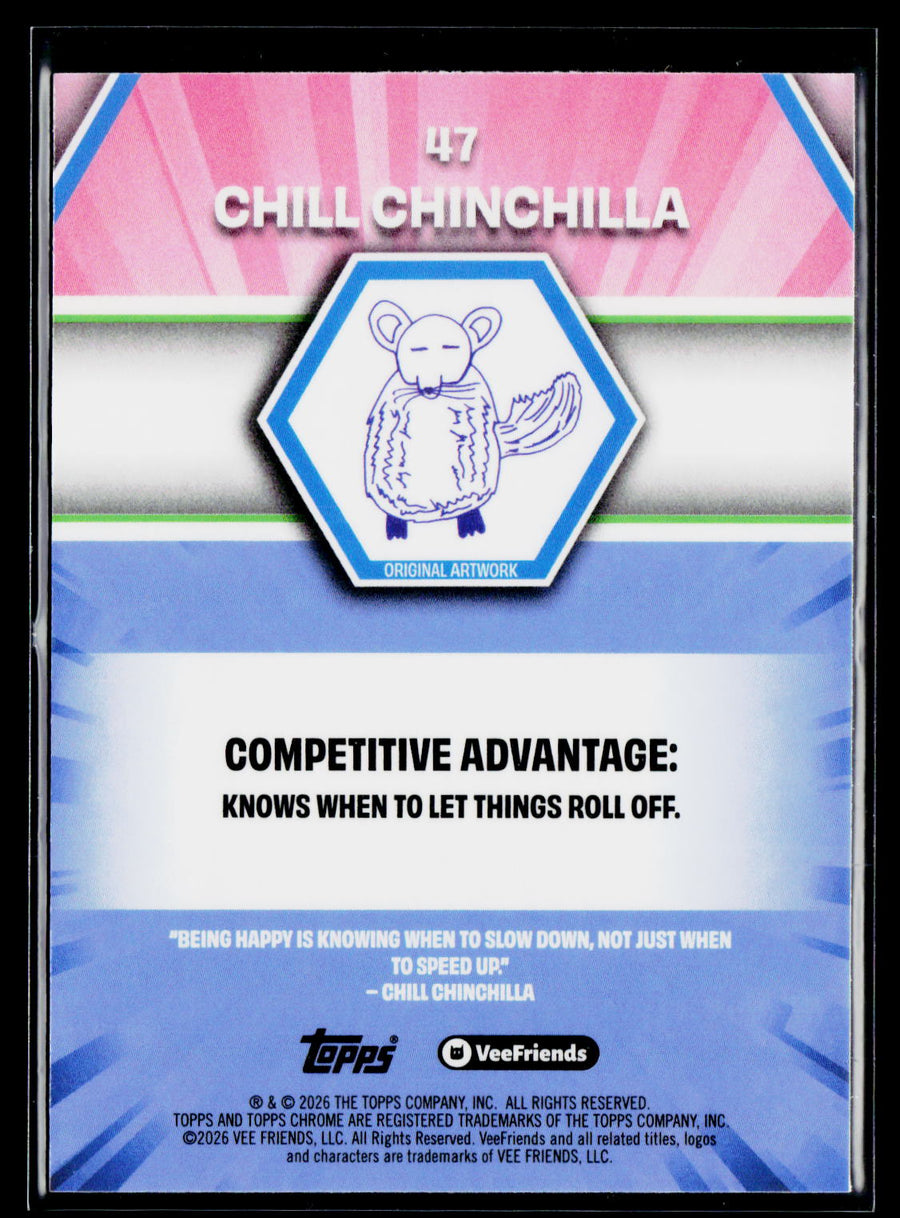2026 Topps Chrome VeeFriends #47 Chill Chinchilla Purple Refractor /75