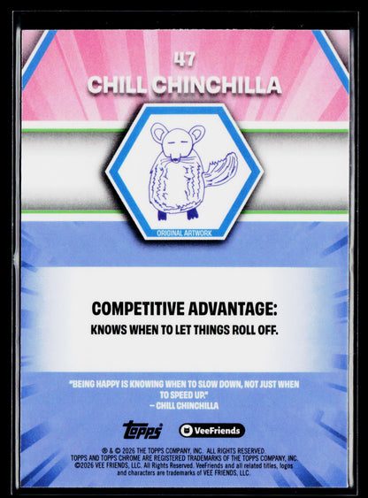 2026 Topps Chrome VeeFriends #47 Chill Chinchilla Purple Refractor /75