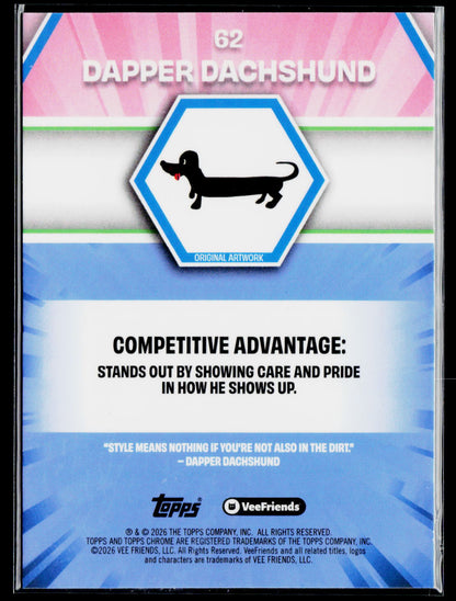 2026 Topps Chrome VeeFriends #62 Dapper Dachshund