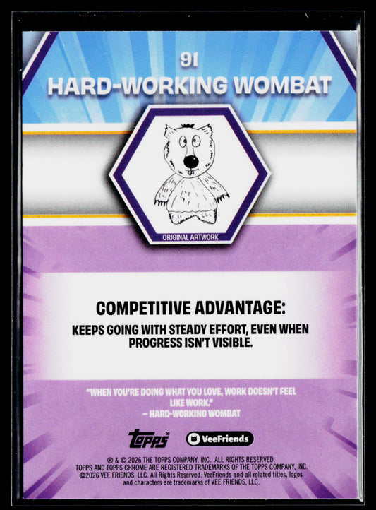2026 Topps Chrome VeeFriends #91 Hard-Working Wombat