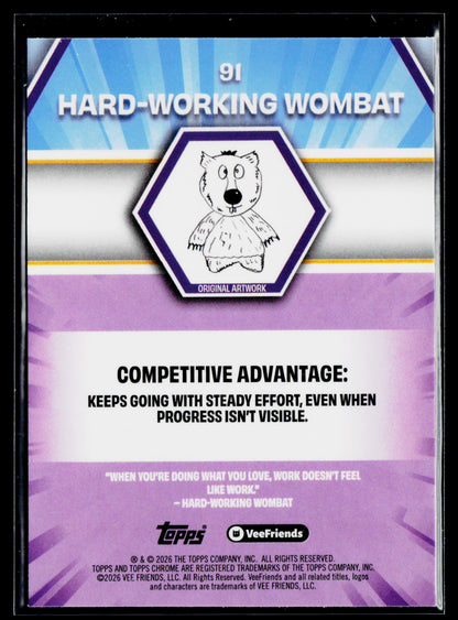 2026 Topps Chrome VeeFriends #91 Hard-Working Wombat