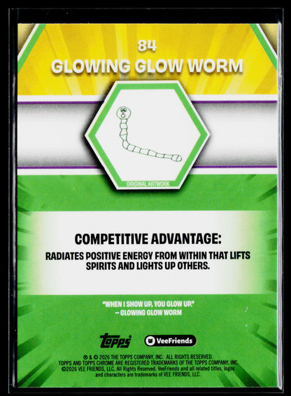2026 Topps Chrome VeeFriends #84 Glowing Glow Worm