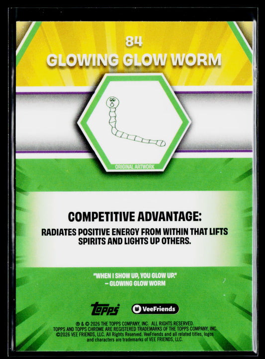 2026 Topps Chrome VeeFriends #84 Glowing Glow Worm