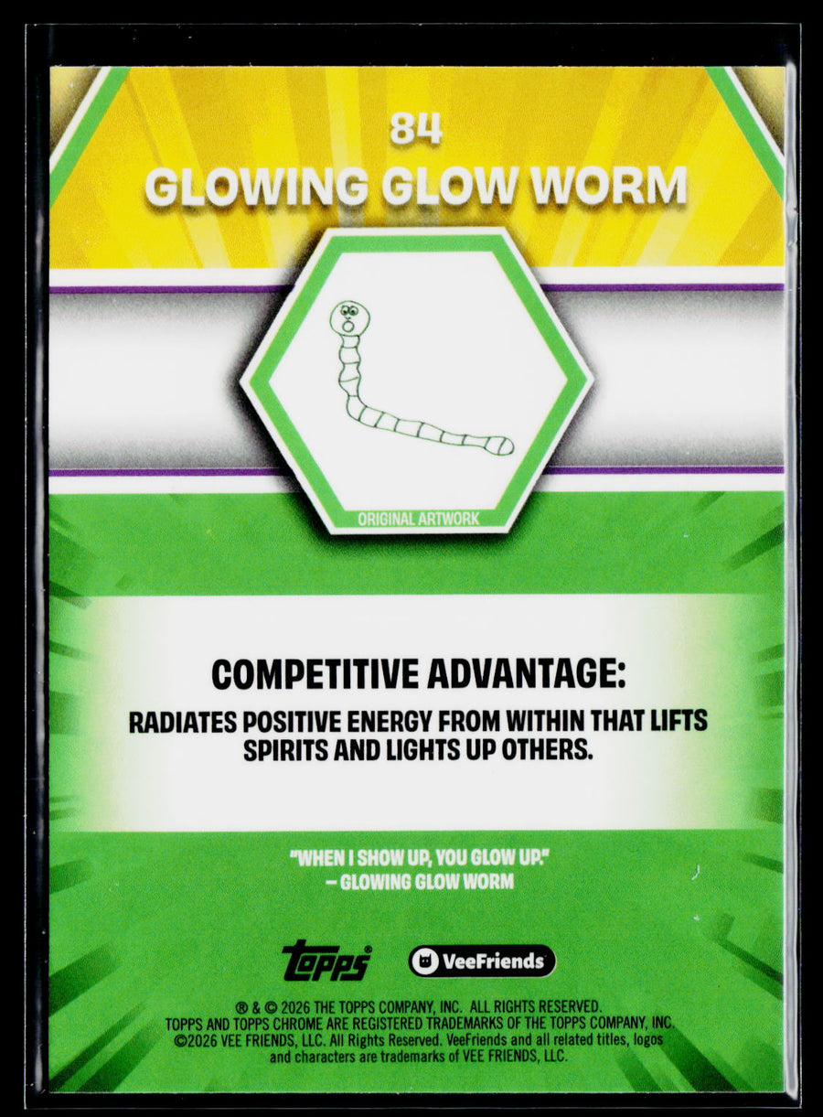2026 Topps Chrome VeeFriends #84 Glowing Glow Worm