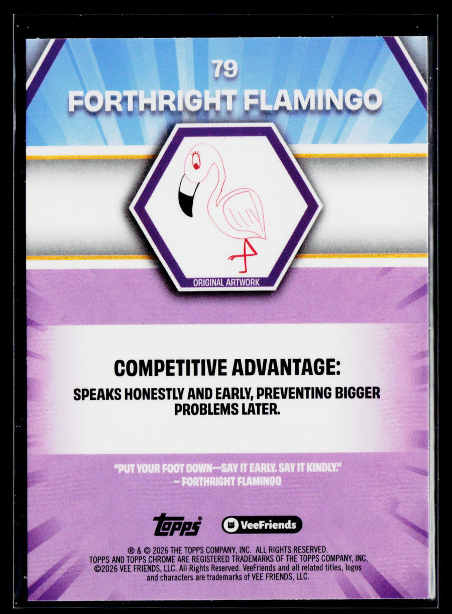 2026 Topps Chrome VeeFriends #79 Forthright Flamingo