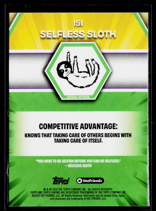 2026 Topps Chrome VeeFriends #151 Selfless Sloth